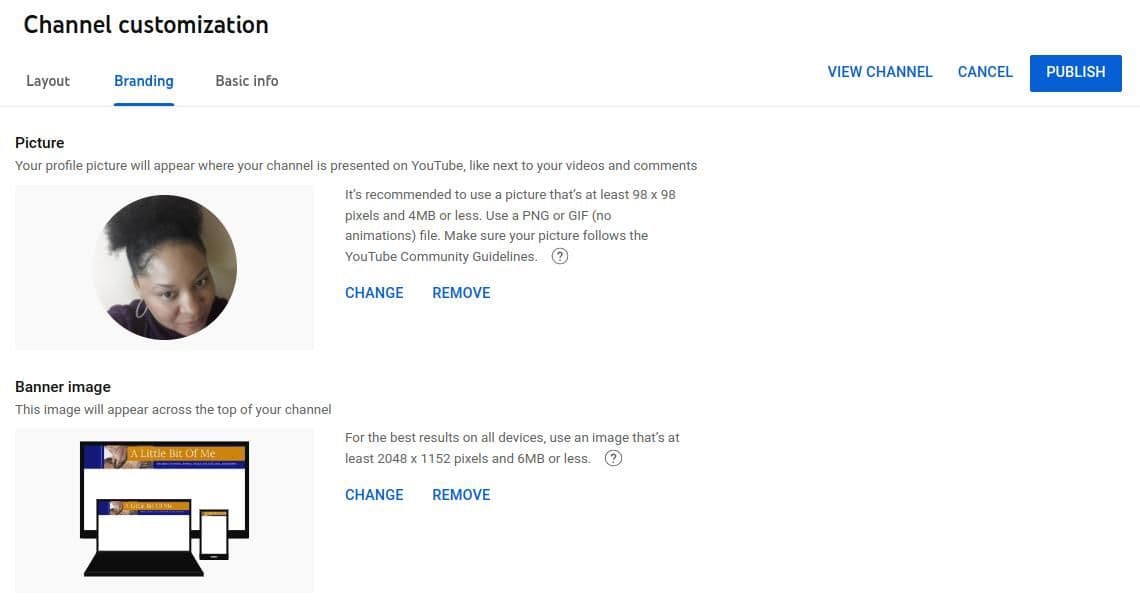 Change your YouTube channel picture and banner