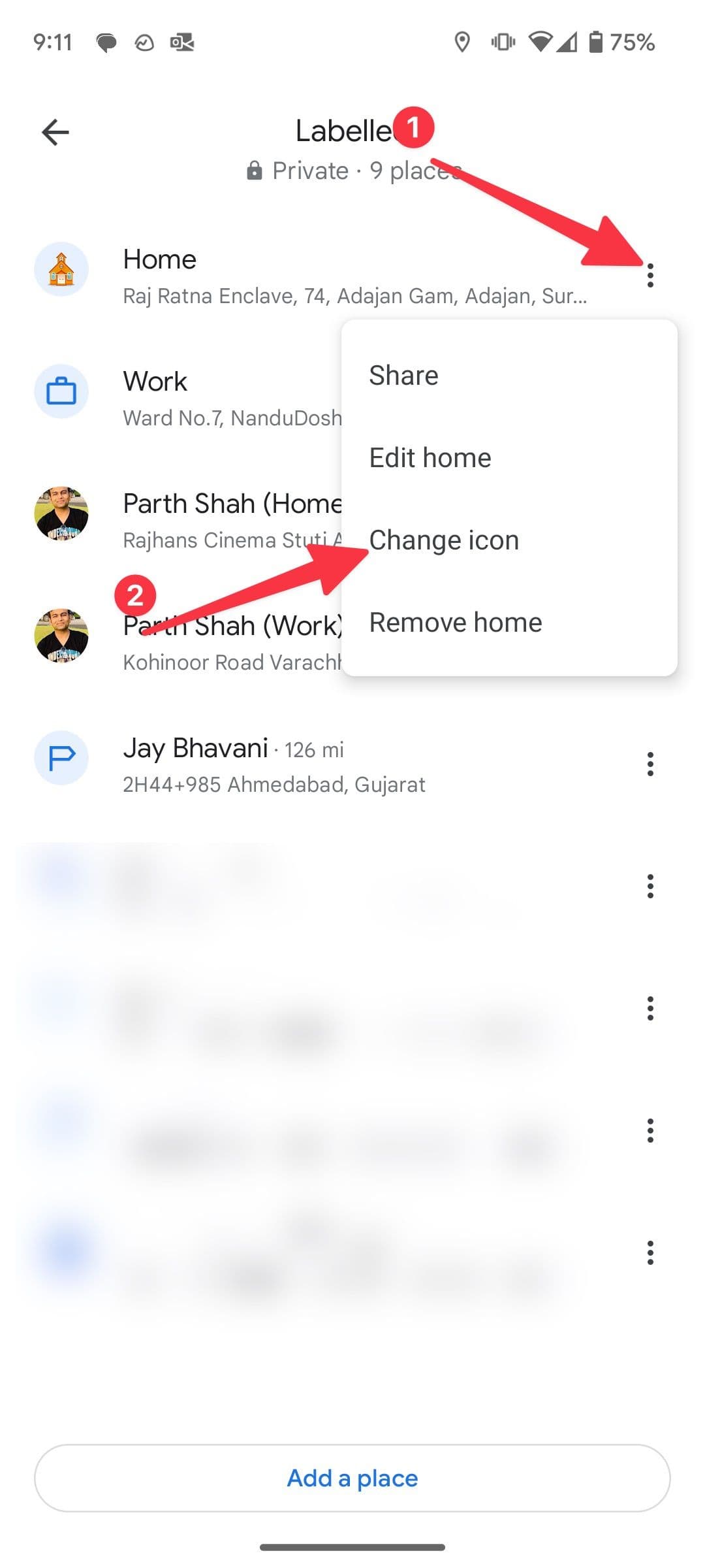 εικονίδιο αλλαγής για το σπίτι στους χάρτες google