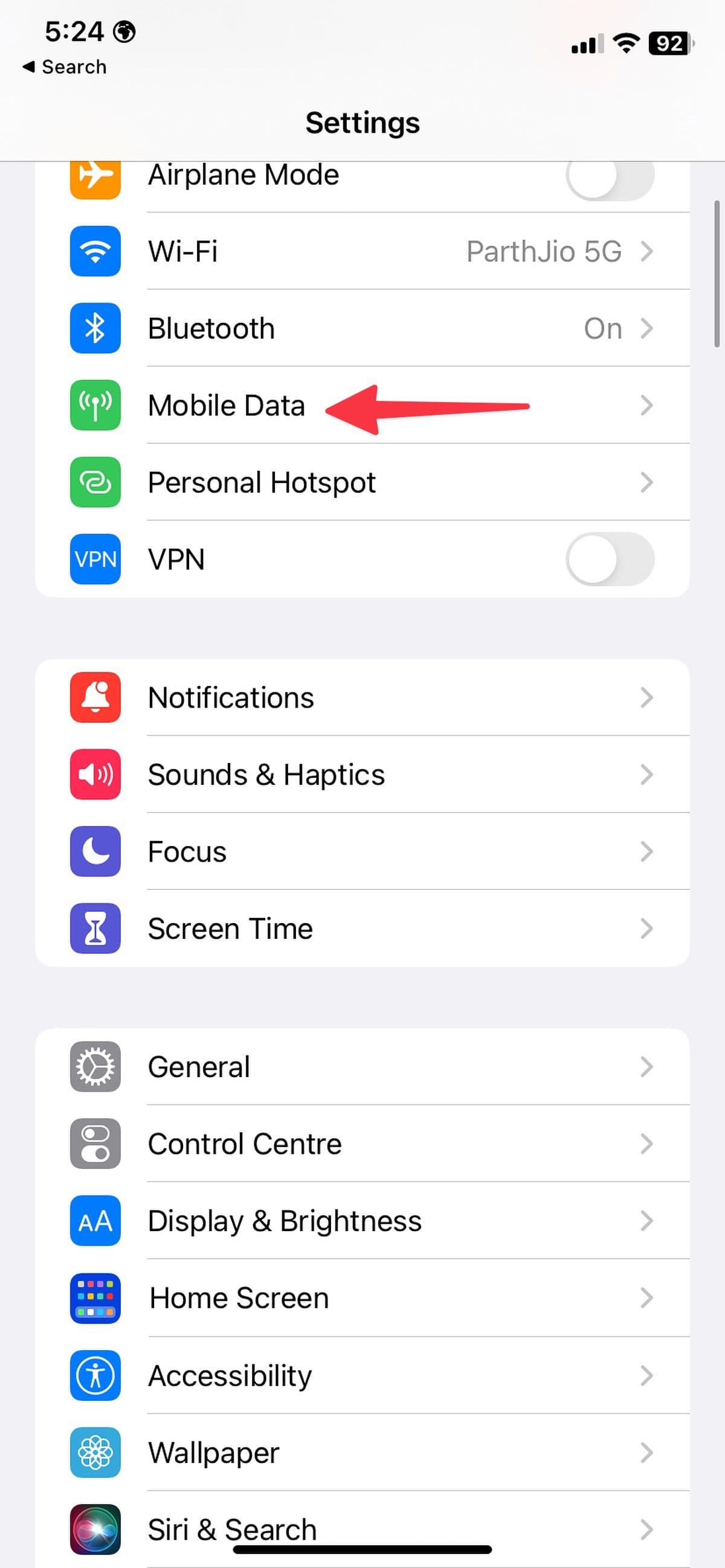 Άνοιγμα δεδομένων κινητής τηλεφωνίας στο iPhone