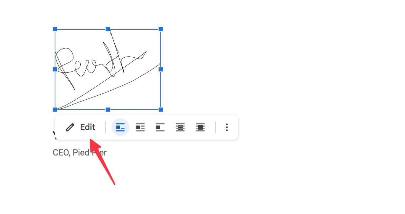 επεξεργαστείτε την υπογραφή στα Έγγραφα Google