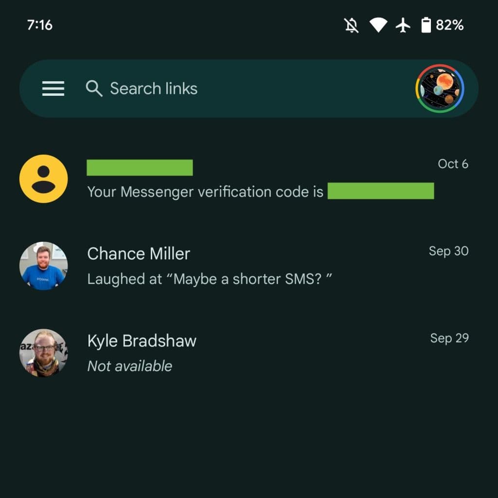 Τα Google Messages παλιά