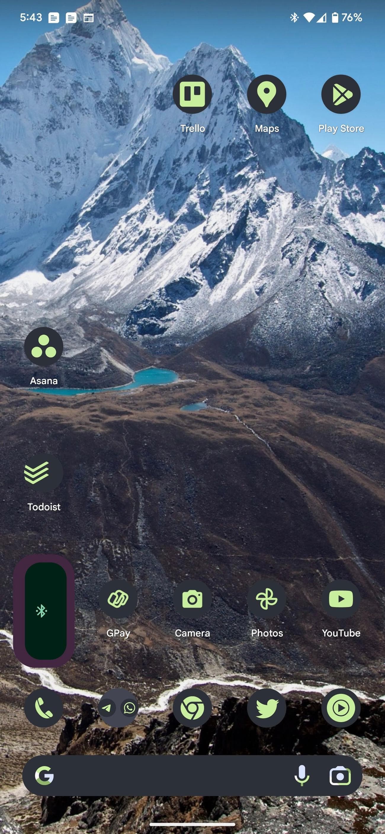 Αρχική οθόνη Google Pixel 7 με θεματικά εικονίδια