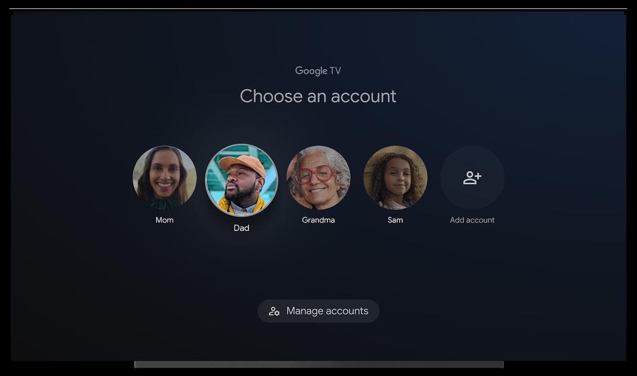Ο επιλογέας προφίλ στο Google TV