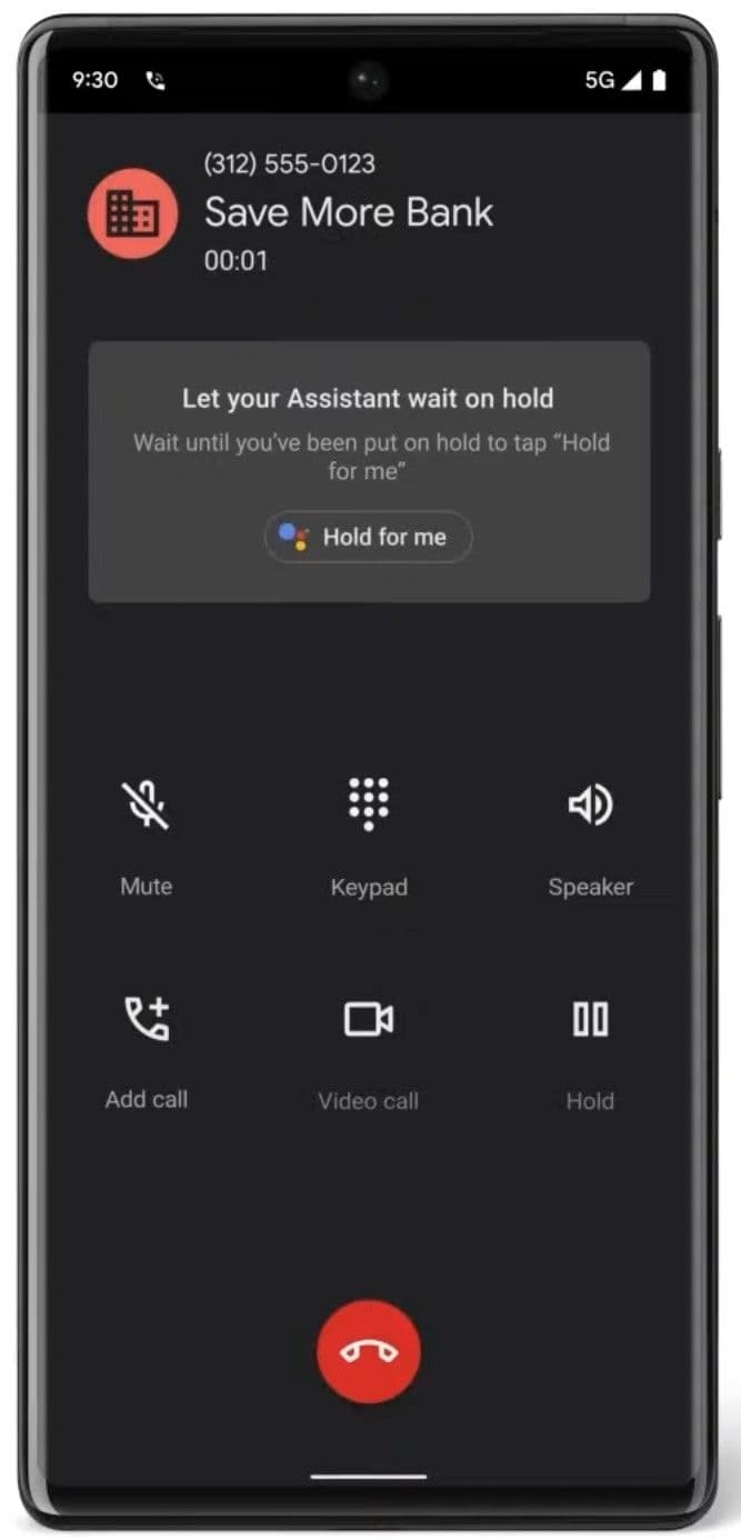 ένα τηλεφώνημα που δείχνει την επιλογή κράτησης για μένα