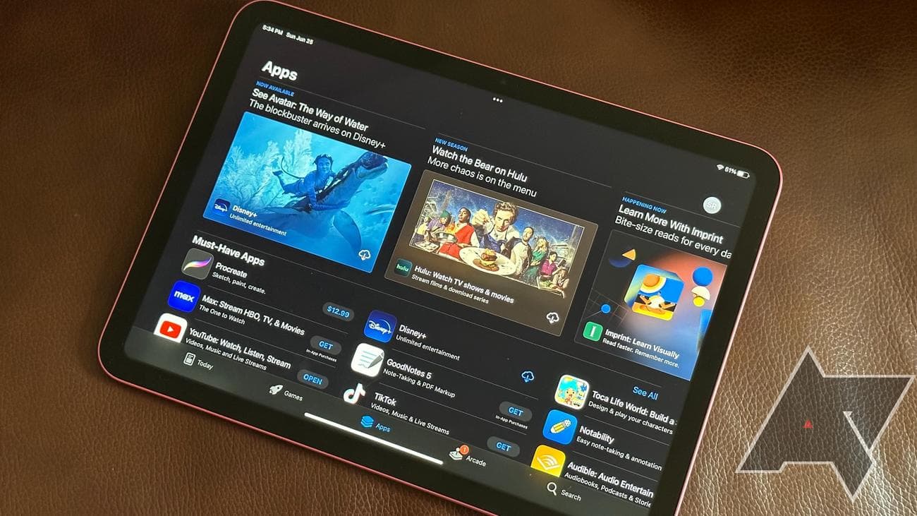 iPad running App Store