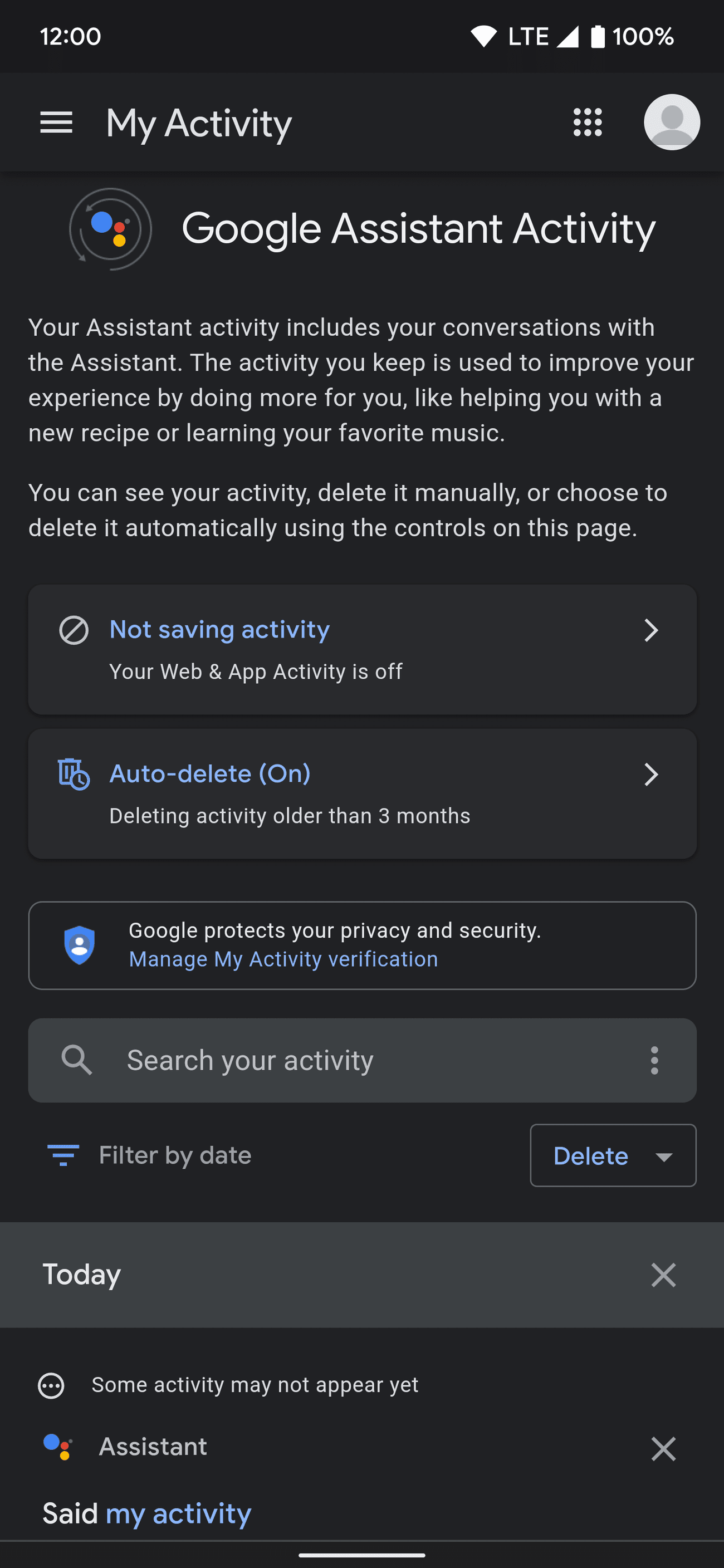 Διαχείριση δραστηριοτήτων για κάθε εφαρμογή 