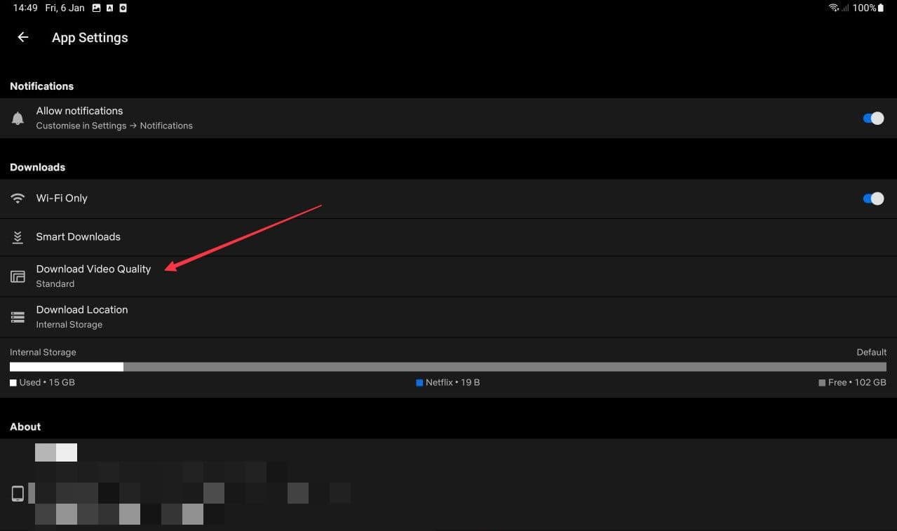 στιγμιότυπο οθόνης των επιλογών λήψης εφαρμογών για κινητά netflix
