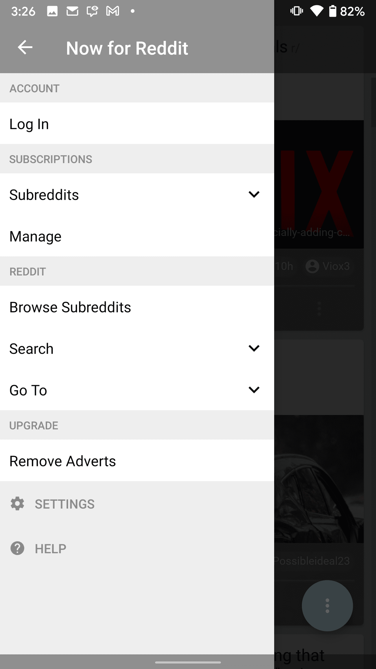 τώρα για το κύριο μενού του reddit