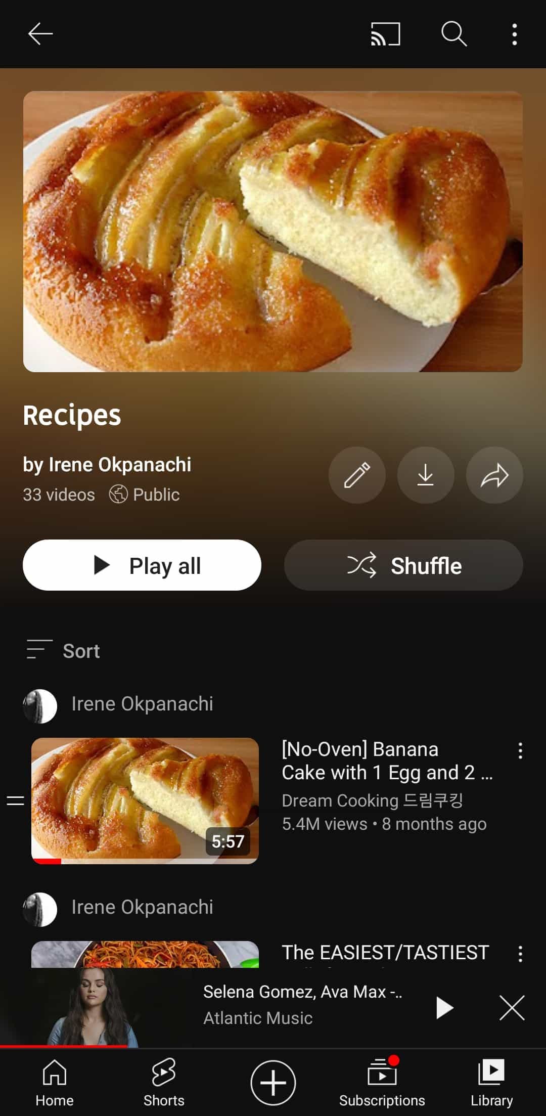 Στοιχεία ελέγχου playlist στην εφαρμογή YouTube για κινητά