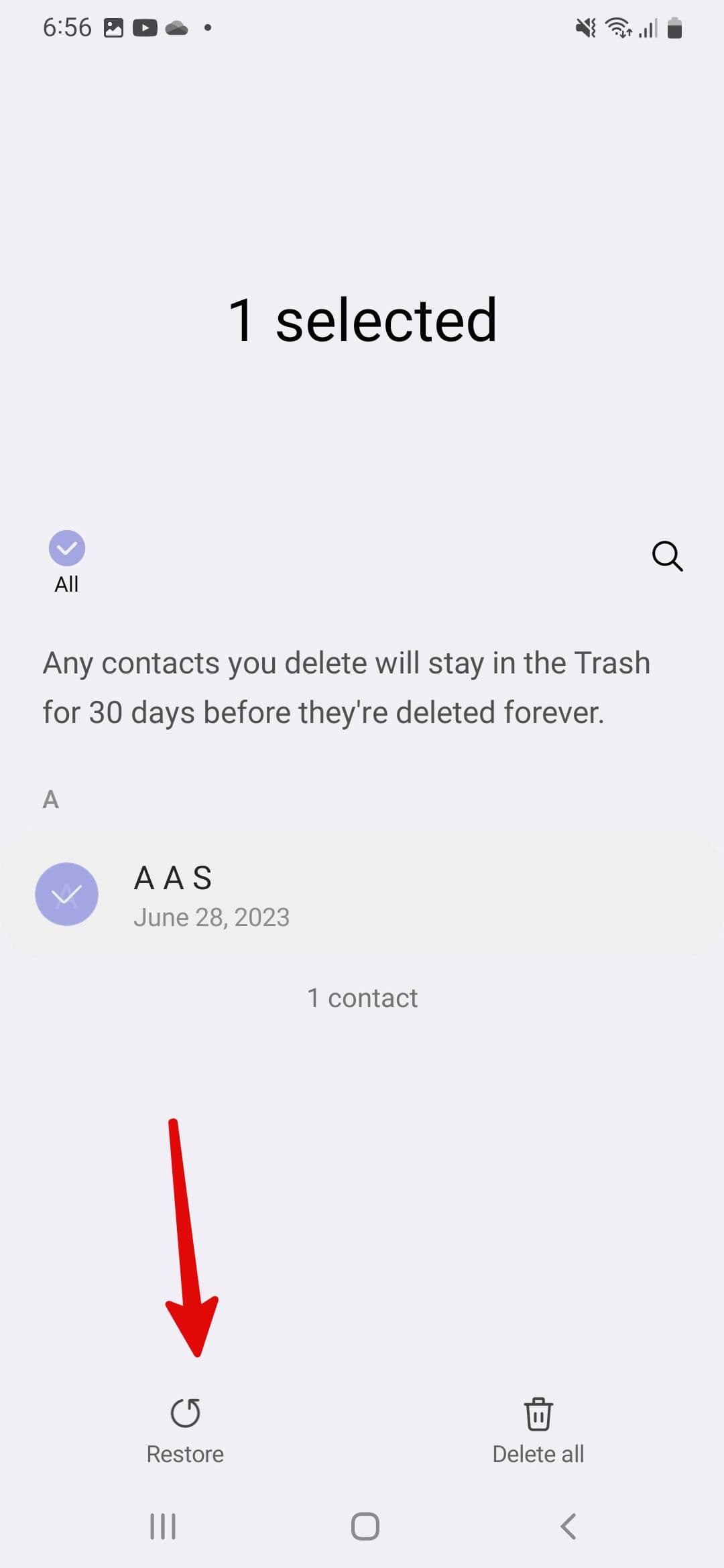 επαναφορά επαφών Gmail στη Samsung