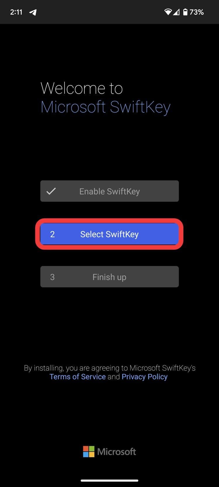 εκκινήστε το Swiftkey