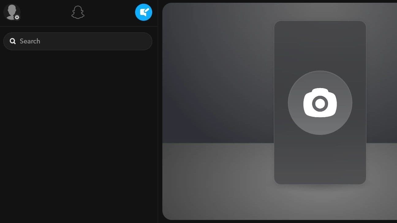 Snapchat για κύρια οθόνη Web χωρίς ενεργές συνομιλίες