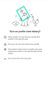 Επιλογή ενεργοποίησης του ιστορικού προβολής προφίλ TikTok.