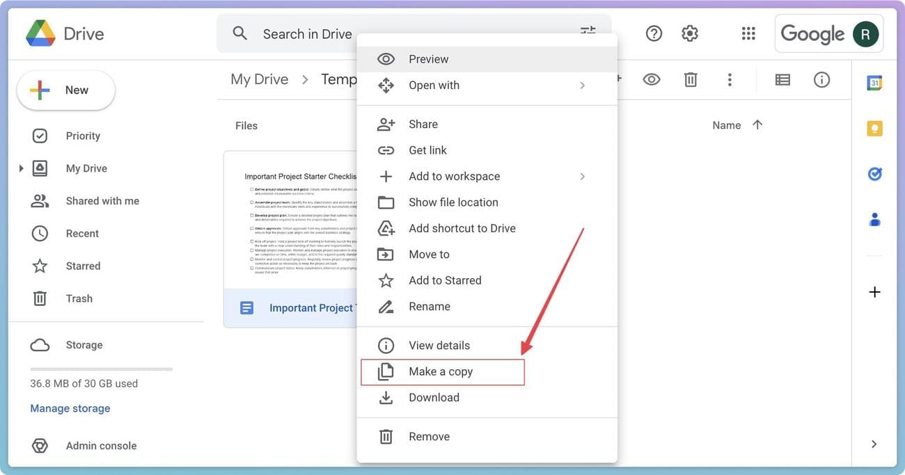 Δημιουργήστε ένα αντίγραφο ενός προτύπου στα Έγγραφα Google