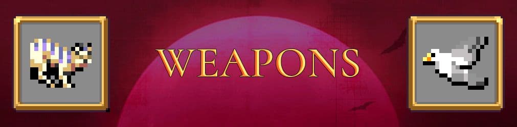 banner showing two weapons from vampire survivors