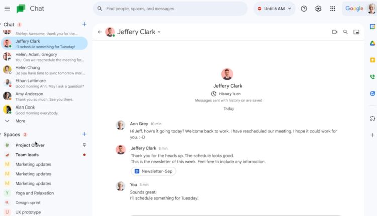 Η ενημέρωση του Google Chat βελτιστοποιεί την εμπειρία συνομιλίας
