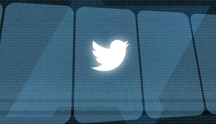 The Twitter logo against a light blue background