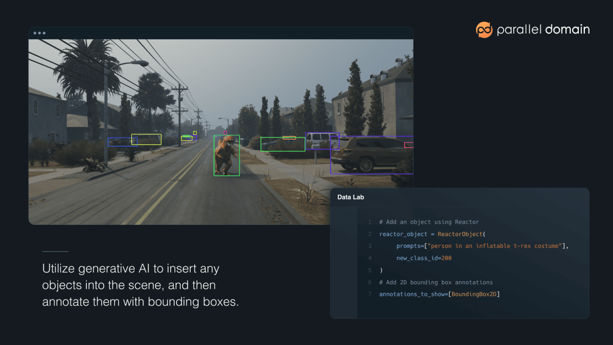 Το API του Parallel Domain επιτρέπει στους πελάτες να χρησιμοποιούν γενετική τεχνητή νοημοσύνη για τη δημιουργία συνθετικών συνόλων δεδομένων