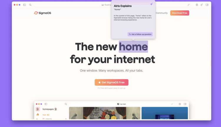 Το SigmaOS λανσάρει έναν βοηθό τεχνητής νοημοσύνης με βάση τα συμφραζόμενα για το πρόγραμμα περιήγησής του
