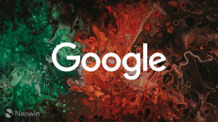 A Google logo on top of a colorful red and green background