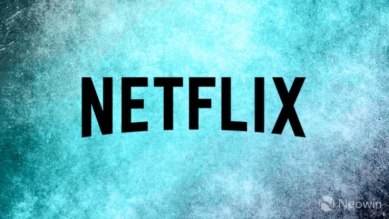 Netflix logo on a blue background with a frozen texture