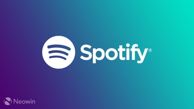 A white Spotify logo on a blue and purple background