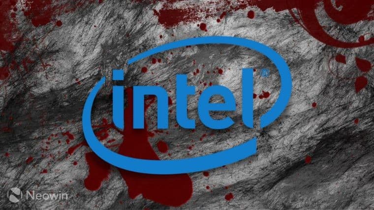 Intel logo on a textured background