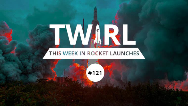 The TWIRL logo in front of Arianespace rocket