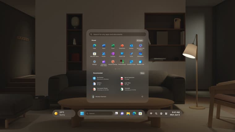 Apple visionOS σε στυλ Windows 11