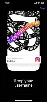 Διεπαφή χρήστη της εφαρμογής Threads