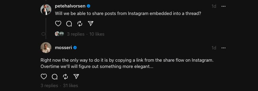 Απευθείας κοινή χρήση από το Instagram