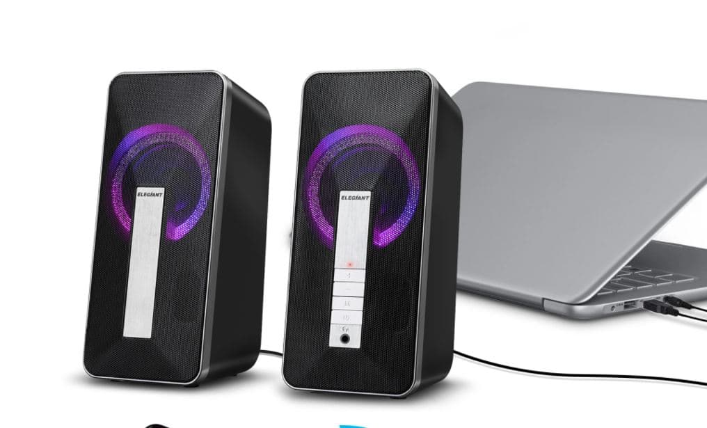 Στέρεο ηχεία 10W για PC της Elegiant με LED φωτισμό και σύνδεση με 3.5mm ή Bluetooth , στα 13.5€ απο Πολωνία!