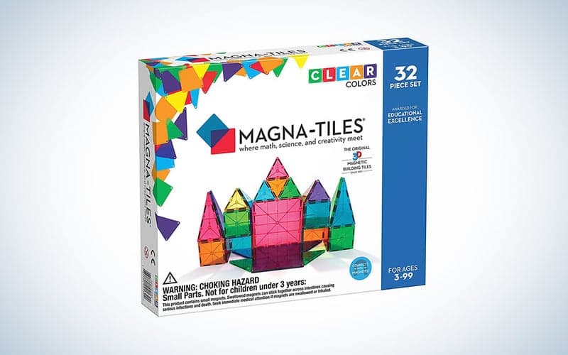 Magna-Tiles 32-Piece Clear Colors Set