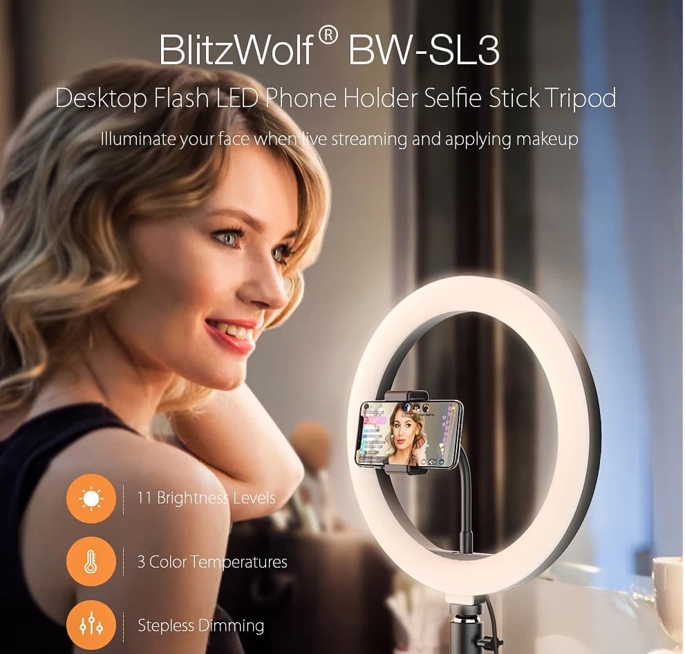 [#Ιστορικό_χαμηλό] BlitzWolf BW-SL3 : To τρίποδο με το ενσωματωμένο LED Fill Light, γίνετε η χαρά του Vlogger με 11.7€ απο Ευρώπη