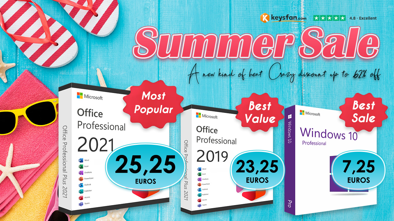 Keysfan Summer Sales: Office 2021 με 13.65€ και αποκτήστε περισσότερο software με έκπτωση 62%!