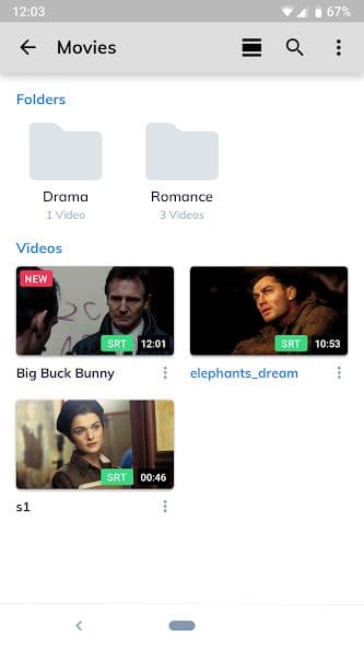 στιγμιότυπο οθόνης της εφαρμογής mxplayer στο Android