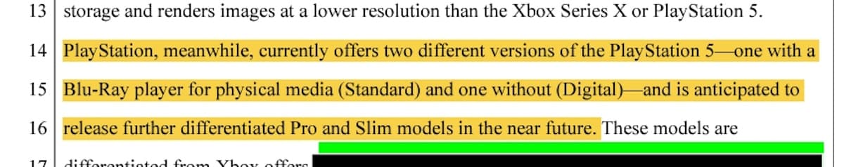 Αναφορά PS5 Pro και PS5 Slim στο MS vs FTC