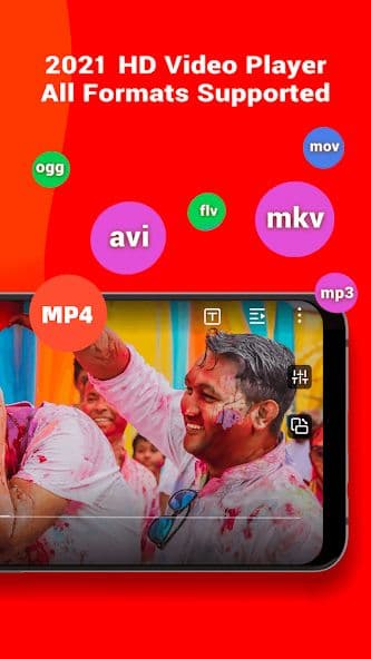 τηλέφωνο και πολύχρωμους κύκλους σε κόκκινο φόντο