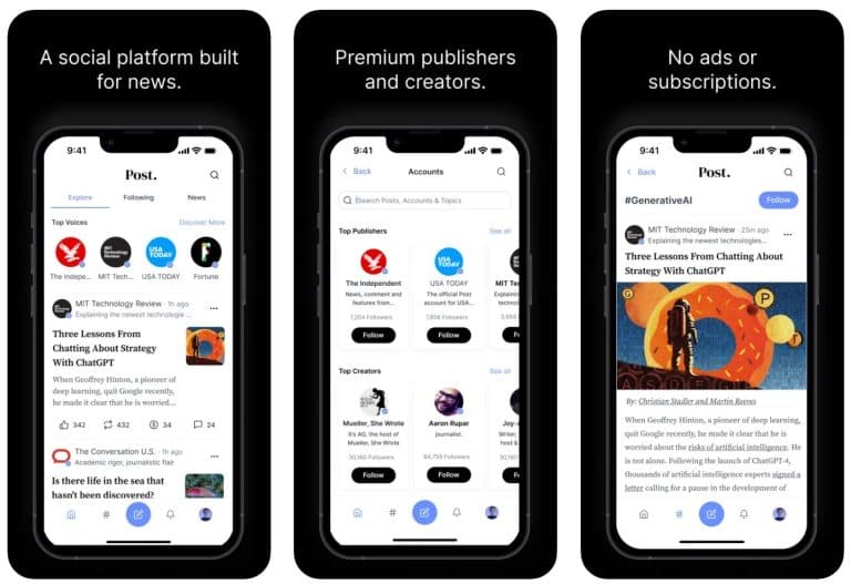 Εφαρμογή Post News για iPhone.