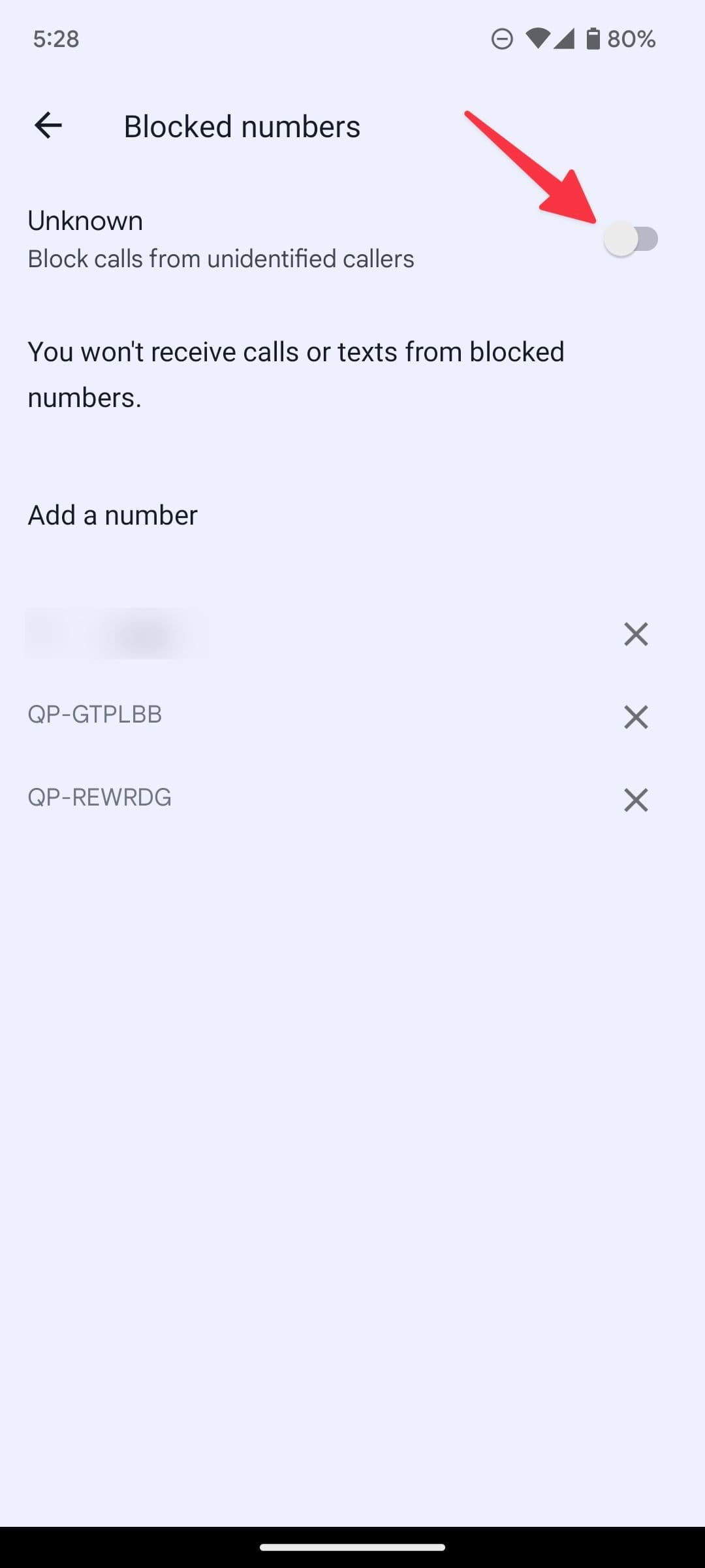 ενεργοποίηση άγνωστων καλούντων
