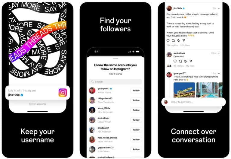 Εφαρμογή Threads για iPhone.