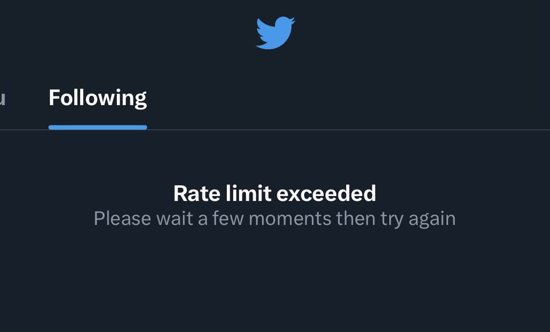 Υπέρβαση ορίου ποσοστού Twitter