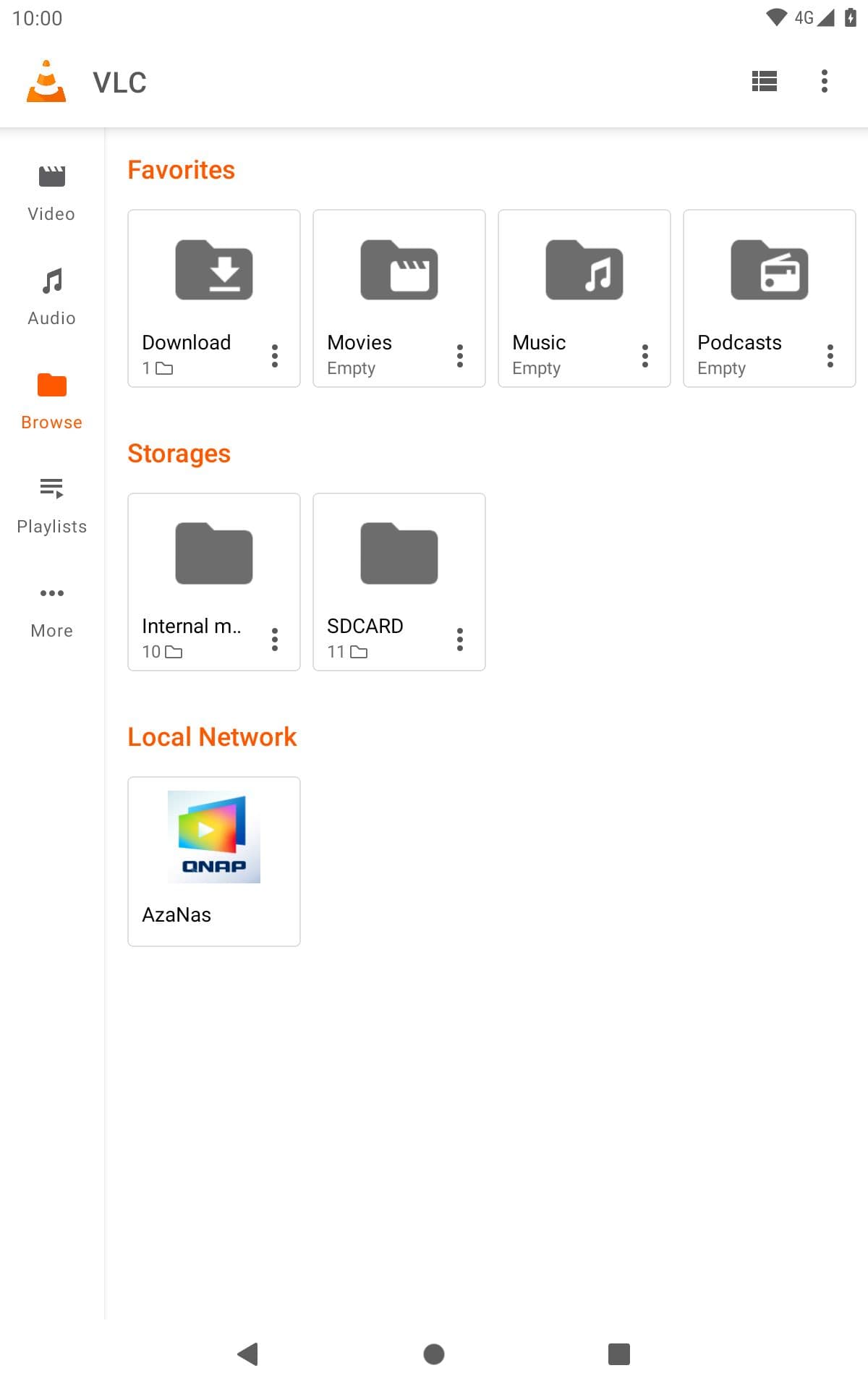 στιγμιότυπο οθόνης της εφαρμογής VLC για android