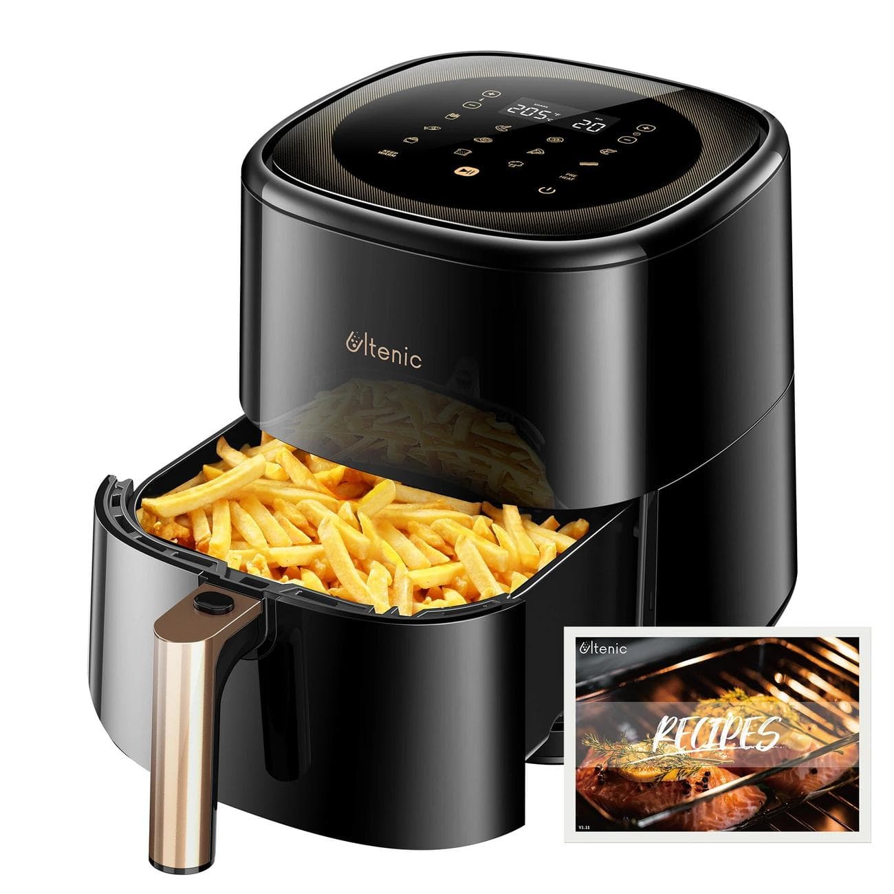 [#Ιστορικό_χαμηλό] Ultenic K10-E : PFOA-free και BPA-free Air Fryer με κάδο 5lt και αντίσταση 1500W!