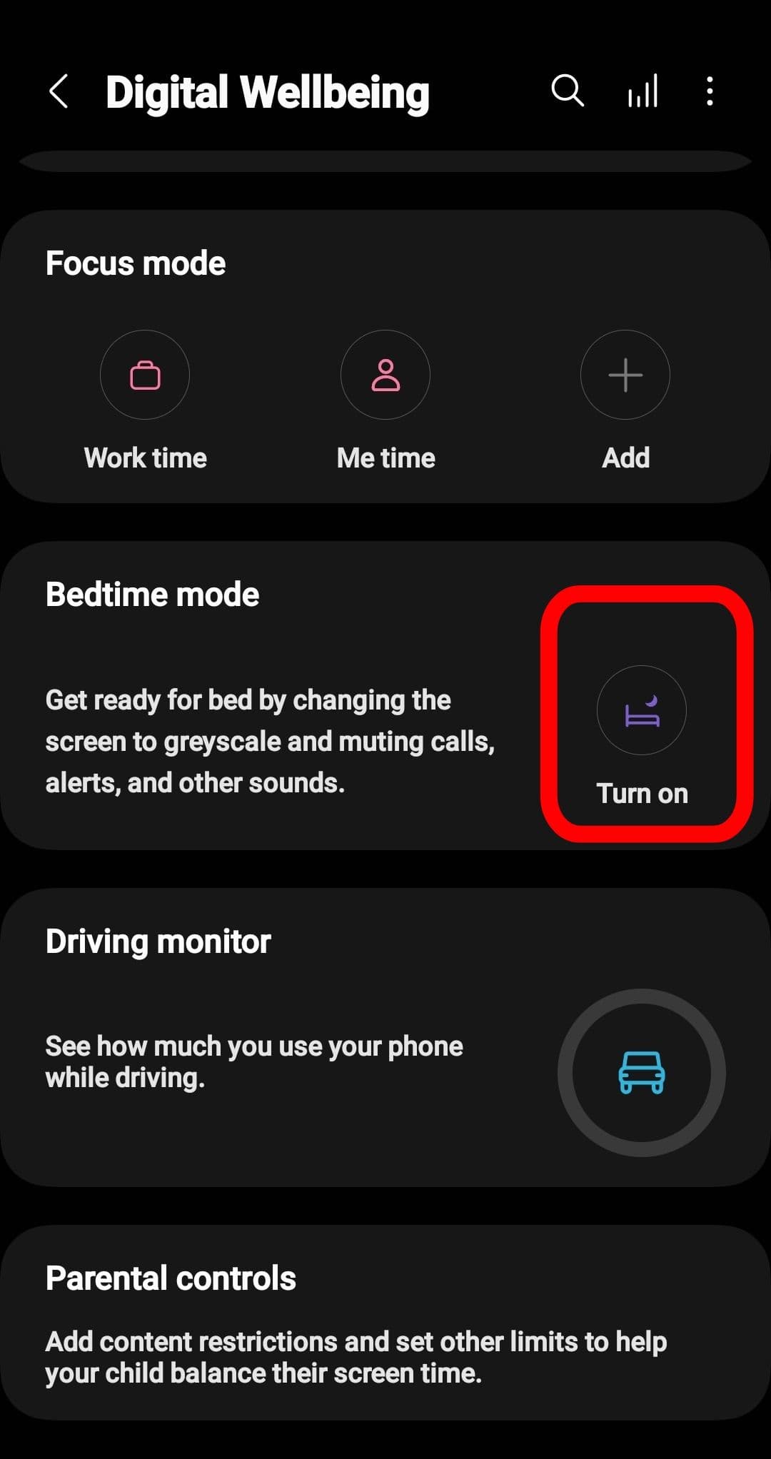 Στιγμιότυπο οθόνης των ρυθμίσεων τηλεφώνου Android