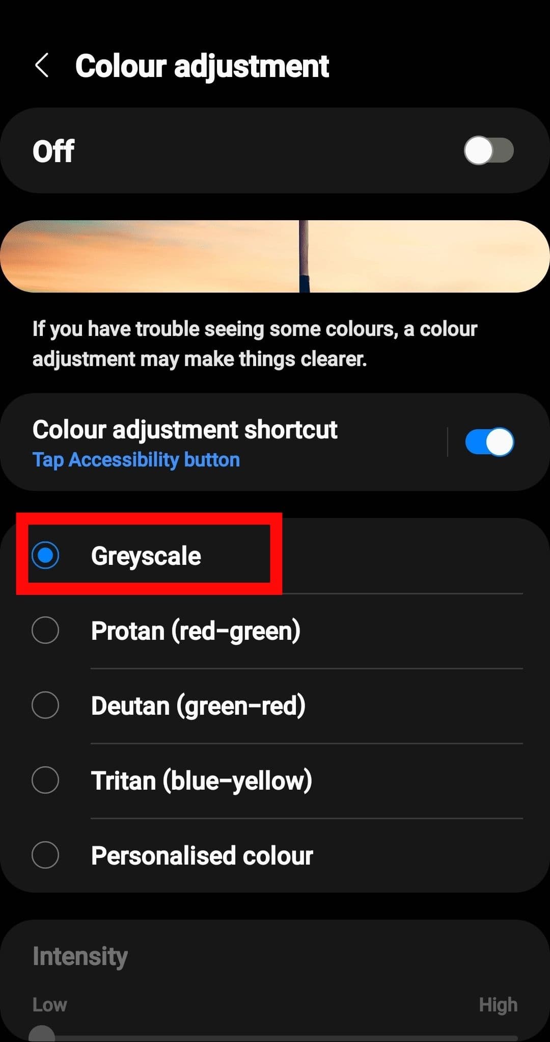 Στιγμιότυπο οθόνης των ρυθμίσεων τηλεφώνου Android