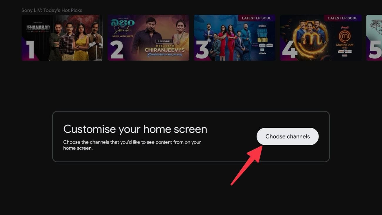 Επιλέξτε κανάλια στο Android TV