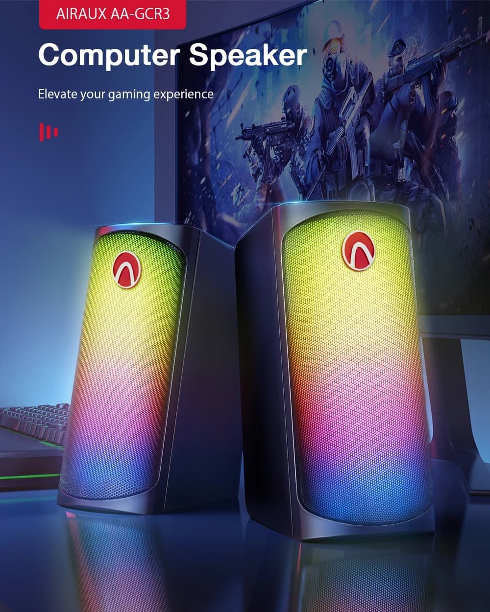 BlitzWolf AirAux AA-GCR3 : Και Bluetooth και ενσύρματα, με RGB LEDs και 6 Light Modes με 16€!