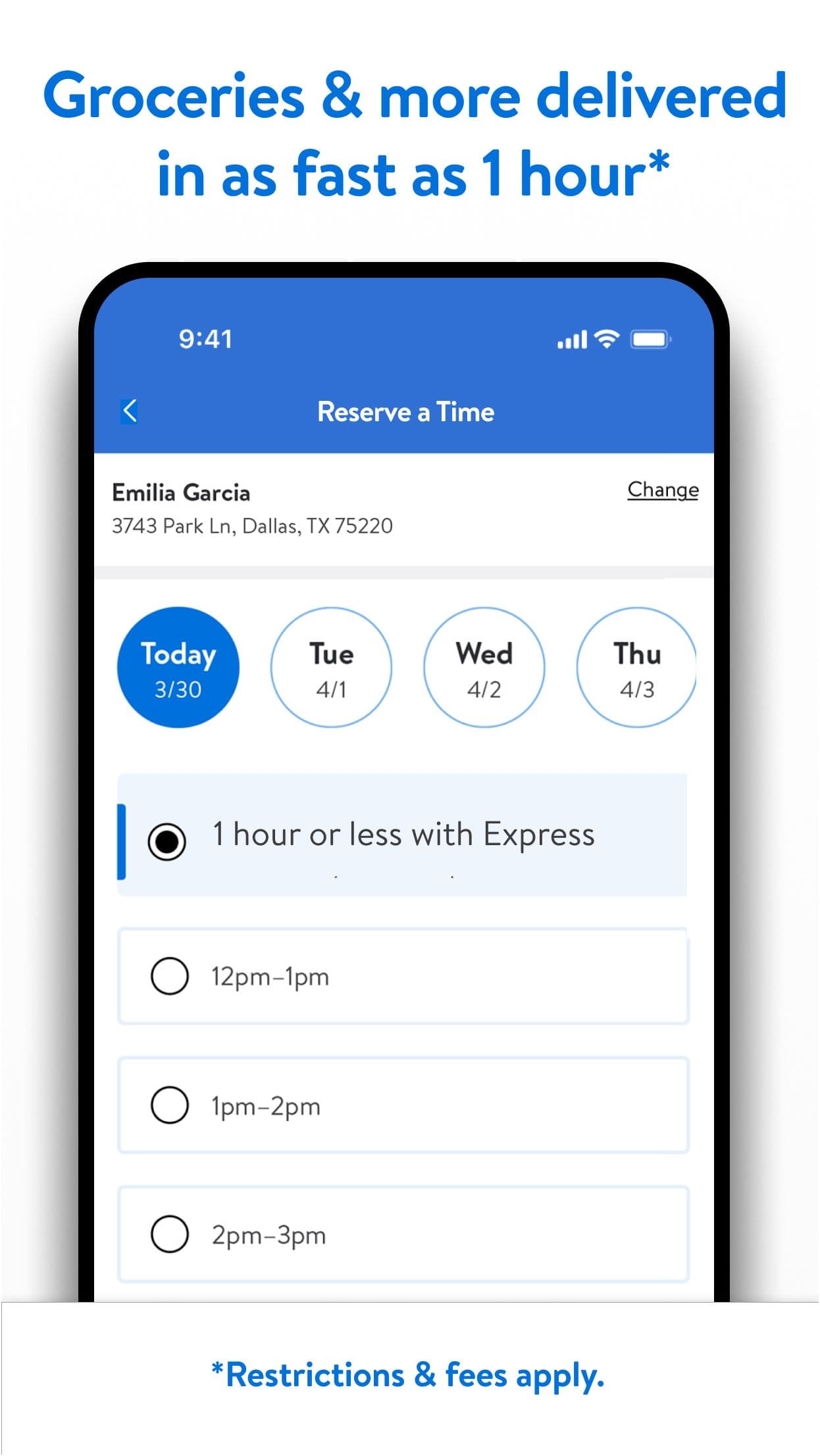 Τα είδη παντοπωλείου και άλλα παραδίδονται σε μόλις μία ώρα με τη Walmart