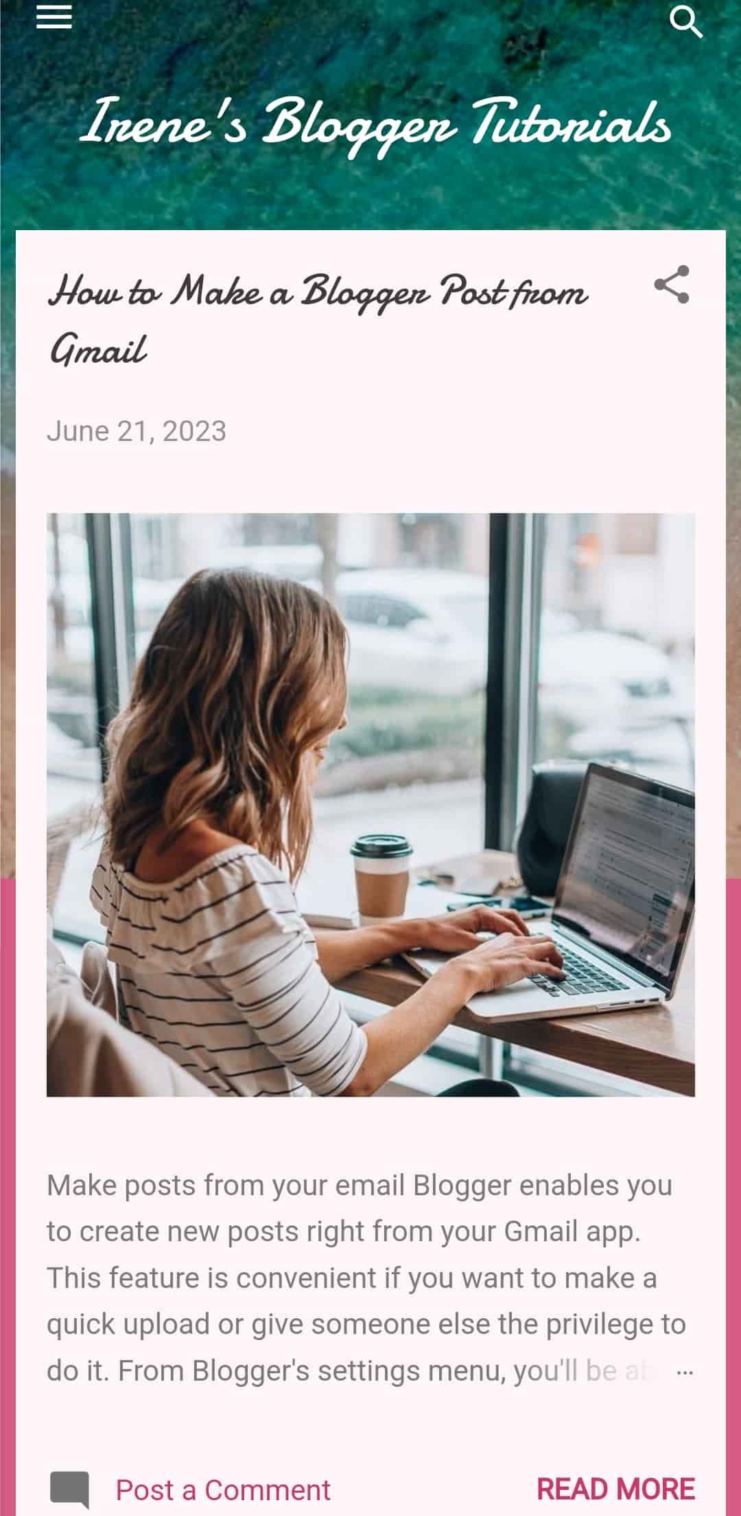 Blogger post created with Gmail